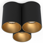 Lampa sufitowa 3-tubowa Eye Tone III - czarno-złota
