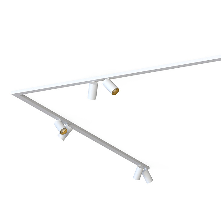 Lampa sufitowa na szynie Corner VIII 2x200 cm - biało-złote tuby