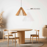 Lampa wisząca do salonu boho Eris Wood L