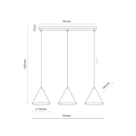 Lampa wisząca sufitowa nad stół Cono TK - wymiary