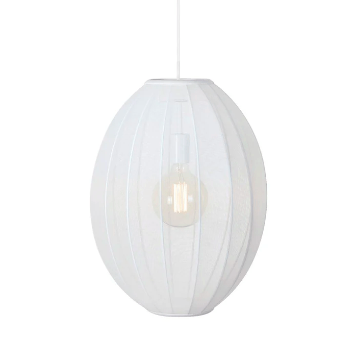 Lampa wisząca z białej siateczki do sypialni Florence 40
