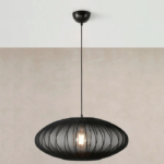 Lampa wisząca z czarnej siatki Florence 60 - wabi sabi