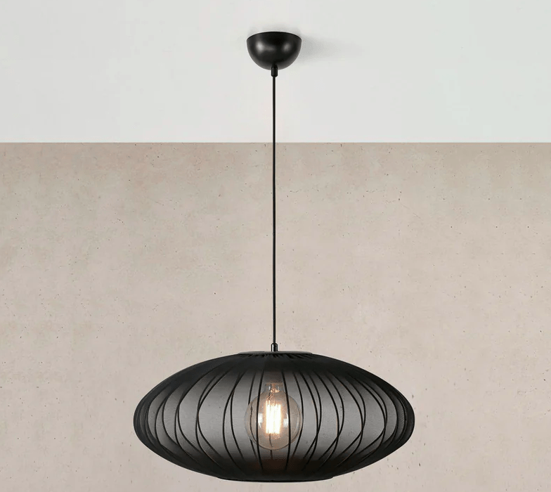 Lampa wisząca z czarnej siatki Florence 60 - wabi sabi