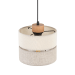 Lampa wisząca z drewnianym zdobieniem Eco TK - naturalna