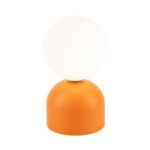 Mała lampa stołowa Miki - pomarańczowa z białą kulą