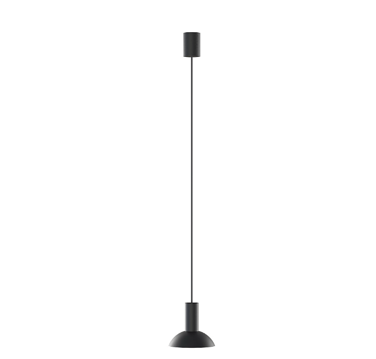 Minimalistyczna lampa wisząca Hermanos C - czarny designerski klosz