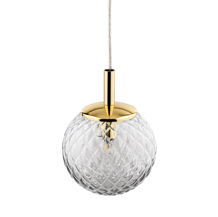 Minimalistyczna złota lampa wisząca Cadix S w stylu art deco