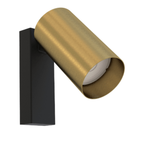 Mosiężny kinkiet Mono - obrotowa tuba z włącznikiem