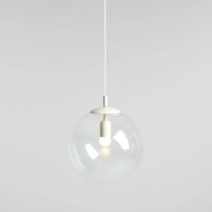 Biała lampa wisząca Globe White - szklany klosz