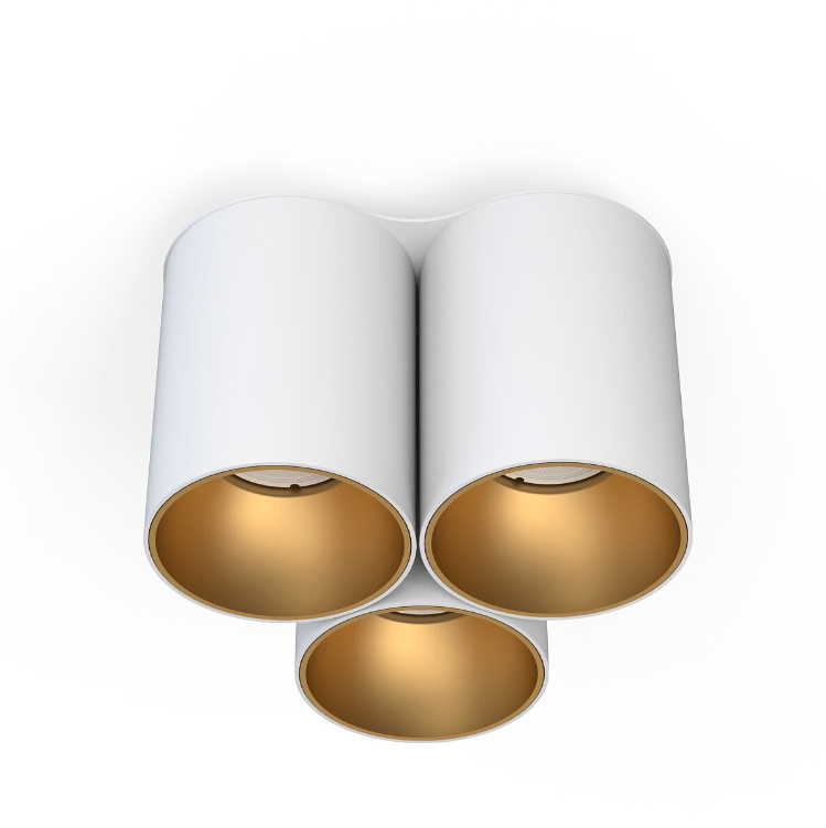 Potrójna lampa - 3 tuby sufitowe Eye Tone III - biało-złote