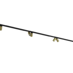 Reflektorki z mosiądzu na czarnej listwie Mono VIII 4m - 2x200cm