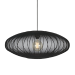 Siateczkowa czarna lampa wisząca Florence 75 - owalny klosz