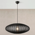 Siatkowa czarna lampa wisząca Florence 75 - owalna