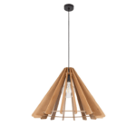 Stożkowa lampa wisząca Eris Wood L Boho - drewniana