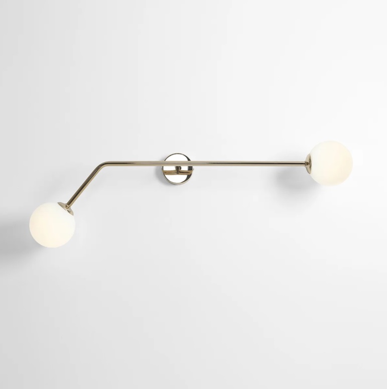 Złota lampa sufitowa -ścienna Pure horizontal 2 - kule