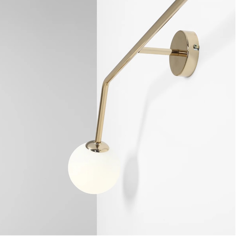 Złota lampa sufitowa - ścienna Pure horizontal 2