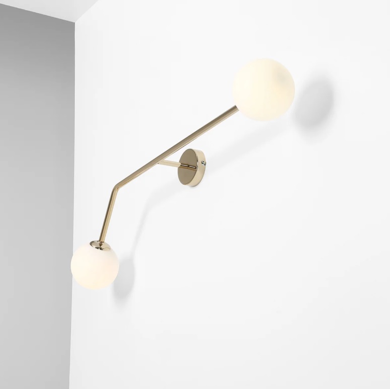 Złoty kinkiet Pure horizontal 2 - lampa sufitowa kule