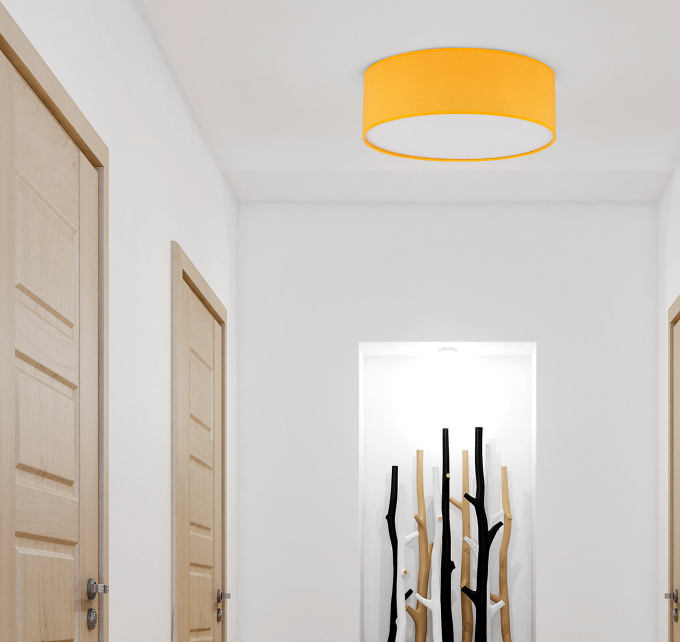 Żółta lampa sufitowa na korytarz Nicola - 38cm