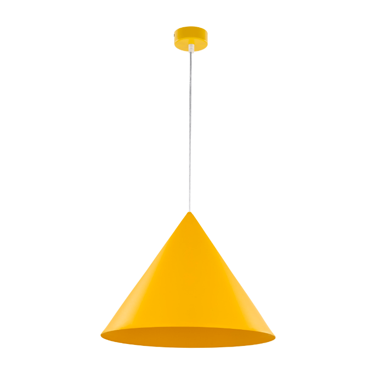 Żółta lampa wisząca stożek Cono XL TK - w stylu nordyckim
