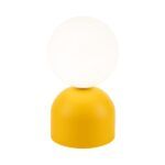 Żółta nowoczesna lampka stołowa Miki - kula
