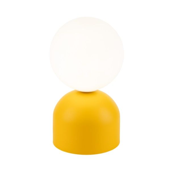 Żółta nowoczesna lampka stołowa Miki - kula