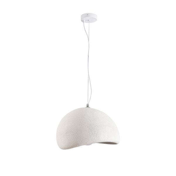 Biała lampa wisząca Stone 40 - w stylu wabi sabi