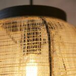 Naturalna lampa wisząca Zaire - 3x lniany abażur - 1