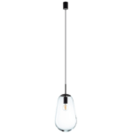 Owalna szklana lampa wisząca Pear M - przezroczysty klosz