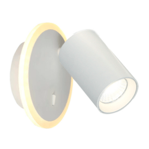 Biały reflektor z podświetleniem LED Parma - ruchomy klosz