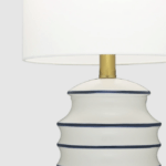 Ceramiczna lampa stołowa Hamptons Coastal - biało niebieska