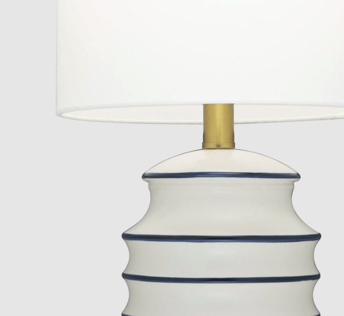 Ceramiczna lampa stołowa Hamptons Coastal - biało niebieska