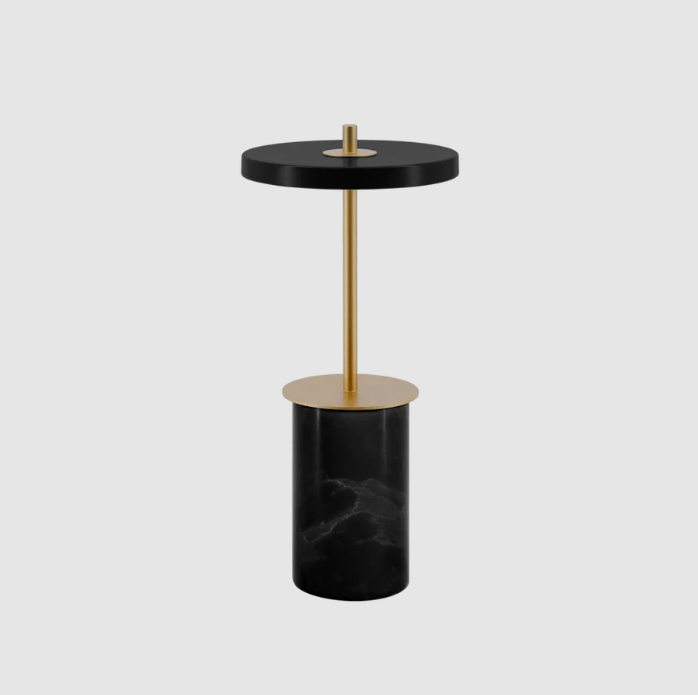 Czarna marmurowa lampa stołowa Asteria Move Mini - czarna, bezprzewodowa