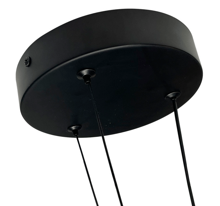 Czarny żyrandol ring LED 80 cm - Plum 1 - podsufitka