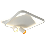 Kwadratowa lampa sufitowa Parma - białe podświetlenie LED
