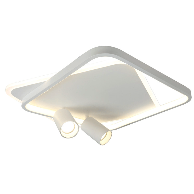 Kwadratowa lampa sufitowa z reflektorami Parma - białe podświetlenie LED CCT