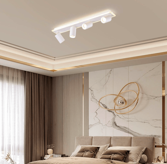 Lampa sufitowa na szynie do sypialni Parma - biała 4 spoty