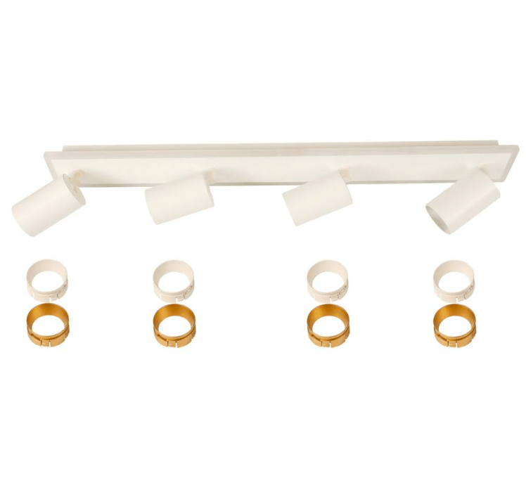 Lampa sufitowa na szynie z 4 białymi spotami Parma - wymienne środki