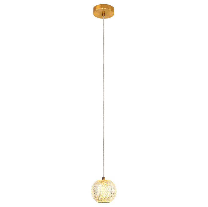 Lampa wisząca glamour z akrylową kulą Diamond - LED CCT, złota