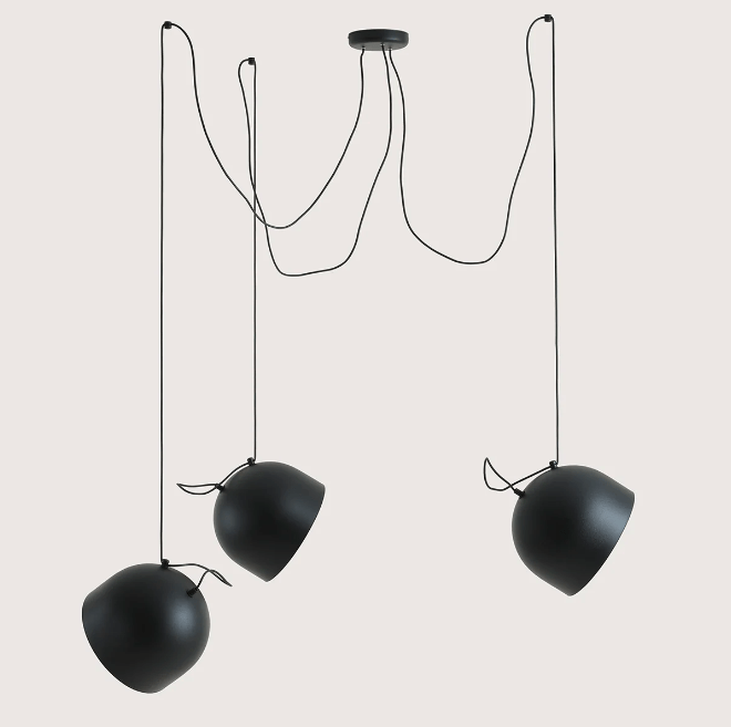 Lampa wisząca pająk Noor 3 - czarne nowoczesne klosze