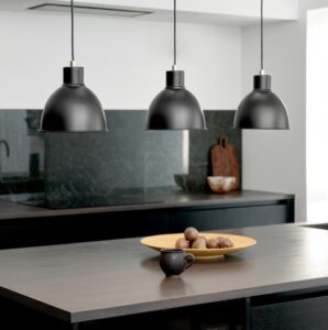 SALE!  Czarna lampa wisząca nad wyspę Pop - 3 klosze na listwie