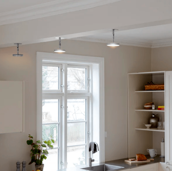 Srebrny reflektor sufitowy do kuchni Asteria Umage