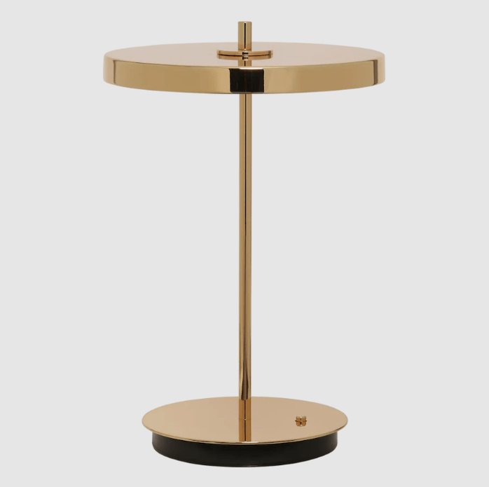 Złota lampa stołowa Asteria Move V2 - ładowana USB, przenośna