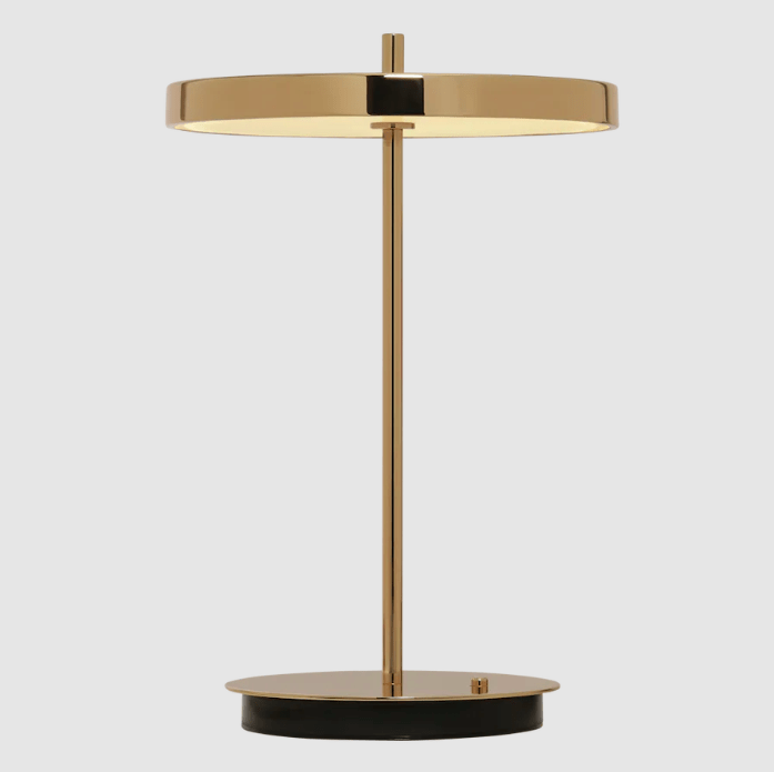 Złota lampka stołowa nowoczesna Asteria Move V2