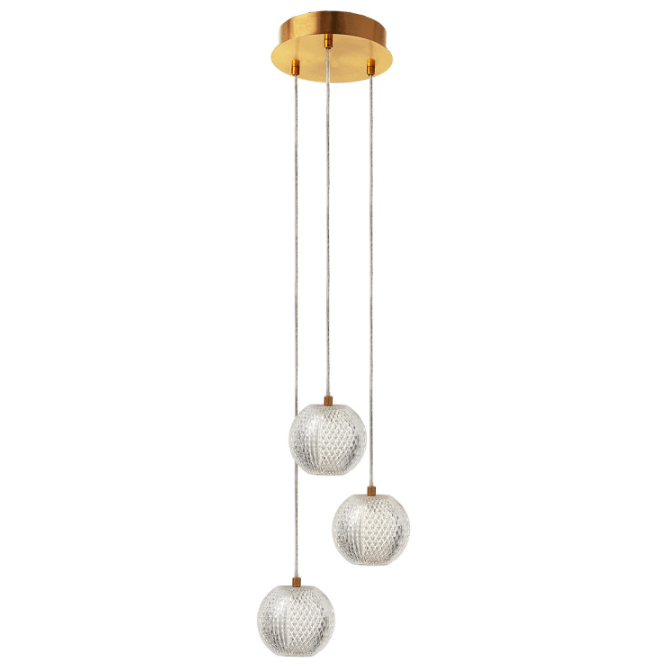 złota lampa wisząca Diamond - LED CCT - akrylowe kule
