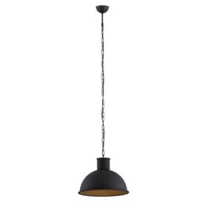 Czarna lampa wisząca loft Eufrat Argon - dekoracyjny łańcuch