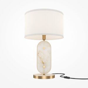 Elegancka marmurowa lampa stołowa w stylu art deco Marmo - złote akcenty