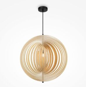 Lampa wisząca z drewna do salonu Roots - 60 cm