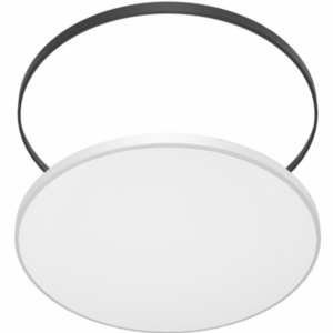 Płaski duży plafon LED IKA 48cm, 4000K, 40W, IP54 - biały i czarny wymienny ring