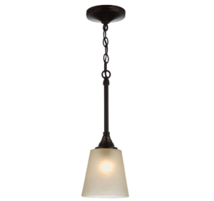 Rustykalna lampa wisząca Arbor Creek - brązowa, szklany klosz