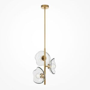 Złota lampa wisząca sufitowa Art Deco Miracle - refleksyjne szklane kielichy